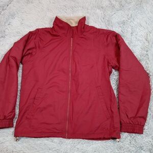 Cabela's Jacket Womens M Red Insulated Coat Zip Up Pockets Outdoors Active Wear